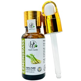 Hami’s Garden Lemongrass Essential Oil – 0.68 fl Oz/20 mL – 100% Pure and Natural – Premium Grade with Glass Dropper - for Diffusers, Home Care, Soap Making.