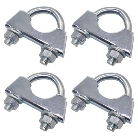 SKIR'CO (Pack of 4) Pipe Clamps for 28mm Diameter Pipe U Bolt Clamps Galvanised Pipe Brackets