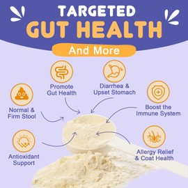 NATURE TARGET Probiotics for Dogs - Dog Probiotics, Plus Prebiotic, Digestive Enzymes, Fiber, Support Gut, Immune Health, 6 Billion CFU Dog Probiotic Powder, Relieve Diarrhea, Loose Stool, 90 Scoops