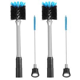 MOSOLAN 2-in-1 Bottle and Straw Cleaning Brush, Long Handle Water Bottle Cleaner Brush for Sports Bottles, Baby Bottles, Mugs, Straws, 2 Pack