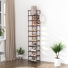 LANTEFUL Tall Shoe Rack 10-Tier Narrow Shoe Shelf Storage for