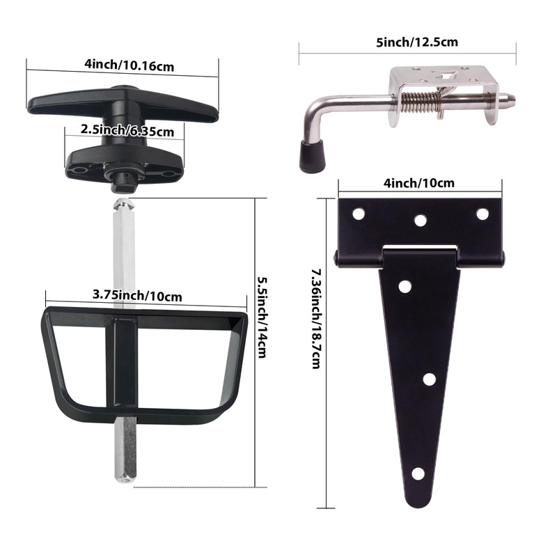 Shed Door Hardware Kit - Complete Gate Set with Hinges,