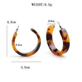 chenpaif Earrings,Acrylic Marbled Earring Leopard Round Hoop Earrings Women Tortoise Shell Jewelry