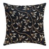 The White Petals Black Gold Throw Pillow Cover - Luxurious,