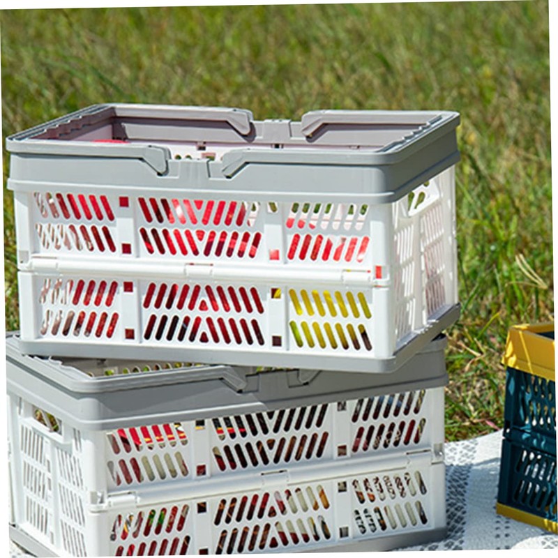 SUPVOX Foldable Basket Plastic Shopping Basket Vegetable Storage Fruit Organizer