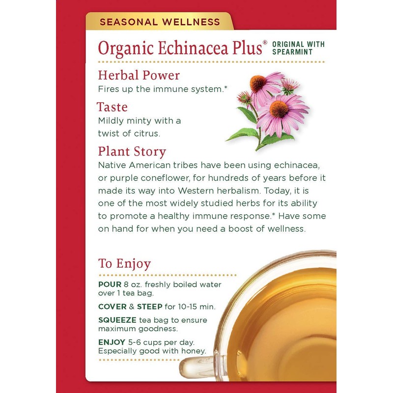TRADITIONAL MEDICINALS TEA,OG2,ECHINACEA PLS 16 BAG 1-EA