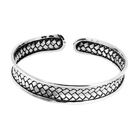 TreasureBayWomens 925 Sterling Silver Cuff Bangle Bracelet