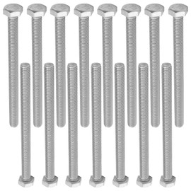 MroMax 15Pcs M6 x 80mm Hex Head Screws Bolts, 304 Stainless Steel 18-8, Fully Threaded, External Hex Drive, for Mounting Chair, Handles, Rail, Pump, Wheels, Antenna Parts, Boat and Plastic Bumpers