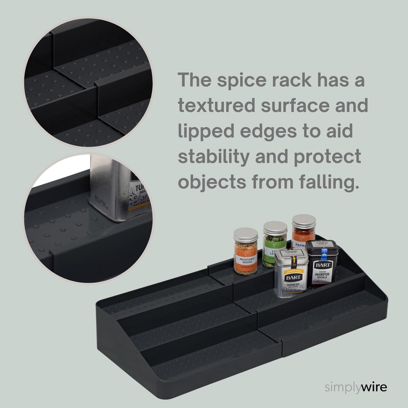 simplywire – Expandable 3 Tier Spice Rack – Kitchen Cupboard