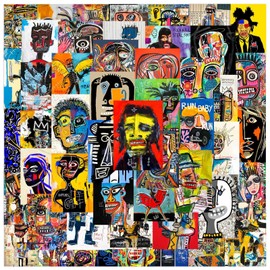 Abstrakte Kunst Aufkleber Set 50 Stück für Wasserflasche, Skateboard, Laptop, Telefon, Journaling, Vinyl-Aufkleber für Kinder, Kleinkinder, Teenager, Erwachsene