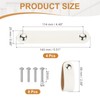 PATIKIL Leather Drawer Pulls, 4 Pcs Leather Handle Double Hole