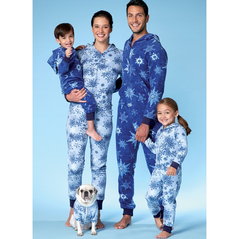 McCall's Patterns Mens/Misses/Boy's/Girls/Child Jumpsuit and Dog Coat, Multi-Colour, Sizes S-XL