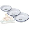 Vintage Gourmet ® Premium White Enamelware with Blue Rim, Oblong,