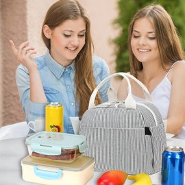 Bluboon Lunch Bag for Women Men Cute Corduroy Lunch Tote Bags Reusable Insulated Lunch Box Large Capacity Reusable Insulated Cooler for Work Picnic or Travel