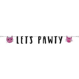 Unique Party 73249 6ft Pink Cat Party Banner