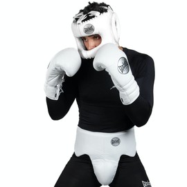 Geezers Elite Pro Bar Faced Headguard (White)