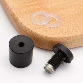 SRJQXH Pack of 4 Screw Glass Standoff Holder, 19 x 26 mm Glass Spacer, Black Stainless Steel Advertising Screw Nail, Suitable for Glass Pane, Sign Board, Sign