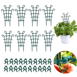 MEISO 8 Pieces Climbing Plant Support for Garden Plants with Clip for Plants, 20 Pieces Climbing Plant Trellis Support for Climbing Plants, Trellis for Climbing Plants, Trellis for Potted Plants