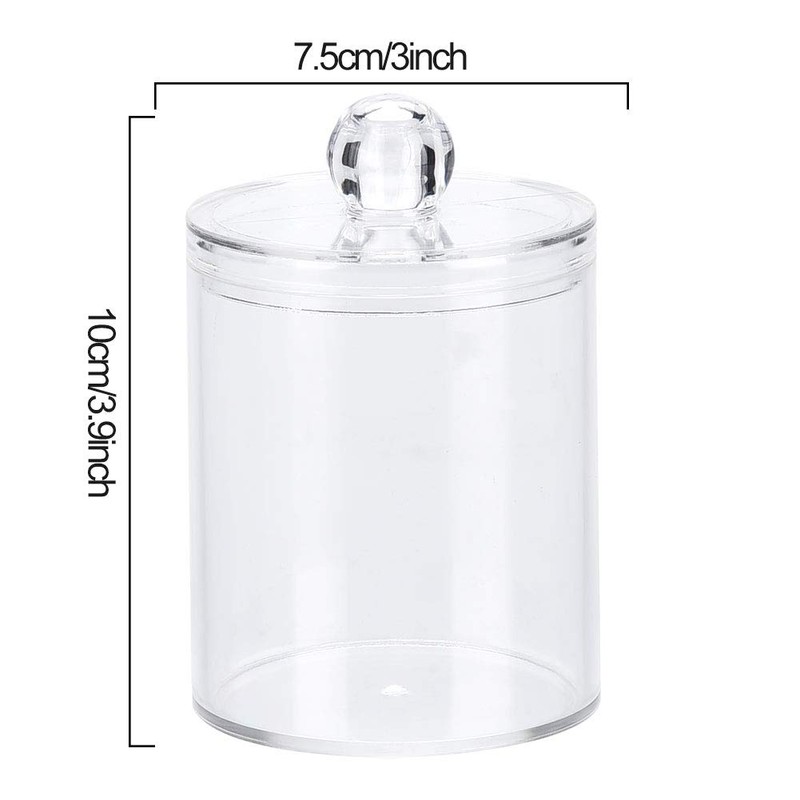 Chanmee Cotton Swab Container, Acrylic Cotton Ball Holder with Lid,