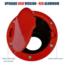 Gas Cap Cover for Jeep Wrangler Gas Tank Cover Fuel Filler Door Cover for Jeep Wrangler Accessories 2007-2017 JK & Unlimited Sport Rubicon Sahara (Red)
