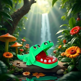 Hehglng Green Crocodile Teeth for Home, Crocodile Biting Finger, Dentist Games, Funny Ornament, Mini Novelty and Gag