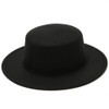 erioctry Fashion Classic Black Wool Blend Fedora Hat Wide Brim