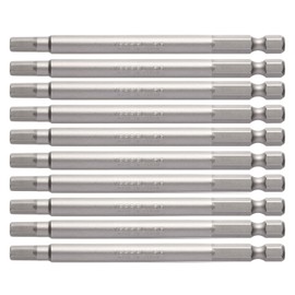 Vessel Hex Bit Hex Socket Bolt for Screws, 0.2 x 3.9 inches (5 x 100 mm), Set of 10, Hardness: G (High Hardness) B35 ZP