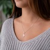 Materia KA-115 Small Cross Necklace 925 Silver with Zirconia Matte