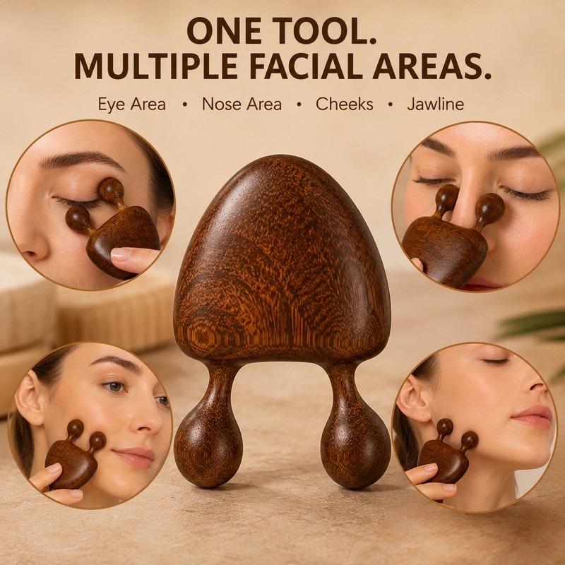 Wooden Face Massager for Facial Massage – Dual-Rounded Massage Tool