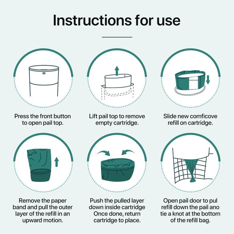 Diaper Pail Refills Compatible with DEKOR MINI, 30% Extra Thick,