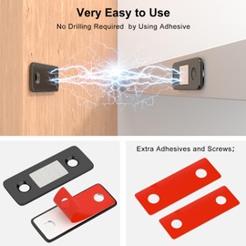 Cabinet Magnetic Catch Jiayi 5 Pack Black Ultra Thin Cabinet Door Magnetic Catch for Drawer Magnets Adhesive Cabinet Latch Magnetic Closures for Kitchen Closet Door Closing Magnetic Door Catch Closer