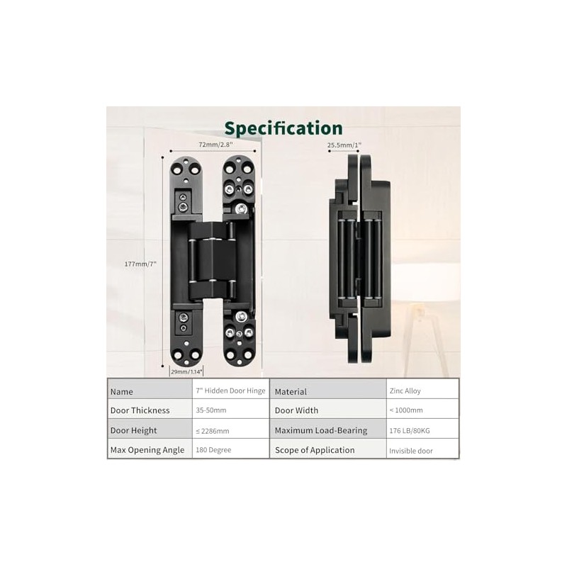 Genérico Bisagras de Vaivén 4 Pulgadas Acero Inoxidable 304 Set