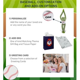 DolliBu Long Arm Alligator Stuffed Animal with Baseball Plush – Huggable Gator, Playtime Alligator Plush Toy, Baseball Plush Doll Animal Toy for Kids and Adults - 21 Inches