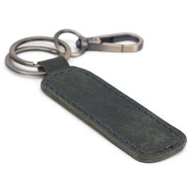 CestAntiQ Genuine Leather Key Ring Premium Key Fob Chain, Durable Universal Key Holder for Men Women Ideal for Car Home Keys (Green)