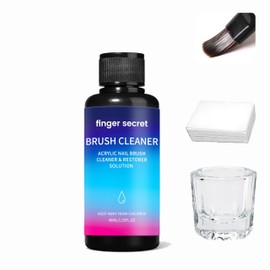 Nail Brush Cleaner-Professional Nail Cleaner Kit with Glass Cup and 20 PCS Cleaning Pads for Acrylic Nail Quickly Clean Quickly Cleaning Nail Art Liner Salon At Home.
