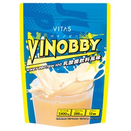 VITAS (バイタス) 成長サポート飲料 VINOBBY（バイノビー） 乳酸菌飲料風味 子供 成長 プロテイン アルギニン GABA カルシウム 亜鉛 12種のビタミン配合 国内製造 450g