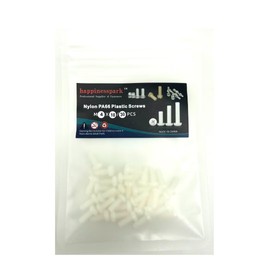 happinesspark Nylon PA66 Plastic White Color Metric Phillips Pan Head Screws M4X10 30PCS