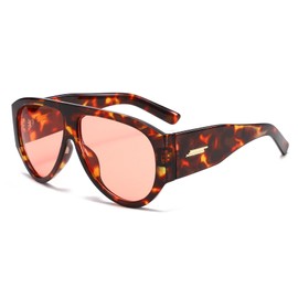 YAMEIZE Oversized Pilot Sunglasses Womens Men 70s Pilot Retro Sunglasses Vintage Big Frame Flat Top Chunky Shades Funky Sun Glasses UV400 Protection