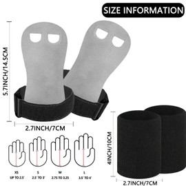 FINGER TEN Gymnastics Hand Grips Wristbands Sets for Girls Youth Kids, Bar Grips Palm Protection Wrist Support for Kettlebells Sport Tennis Workout Exercise Yoga Athletic (L, Black)