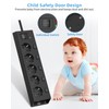 Power Strip Individually Switchable, 5-Way Multiple Socket Wall Mounted with