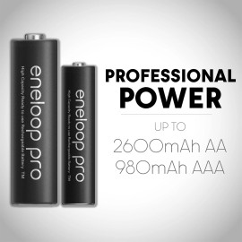 Panasonic 4 Pack Eneloop Pro AAA Rechargeable Batteries 980mAh Pre Charged NiMH