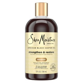 SHEA MOISTURE - Champú fortalecedor y restaurador de aceite de ricino negro jamaicano para unisex, champú de 13 onzas