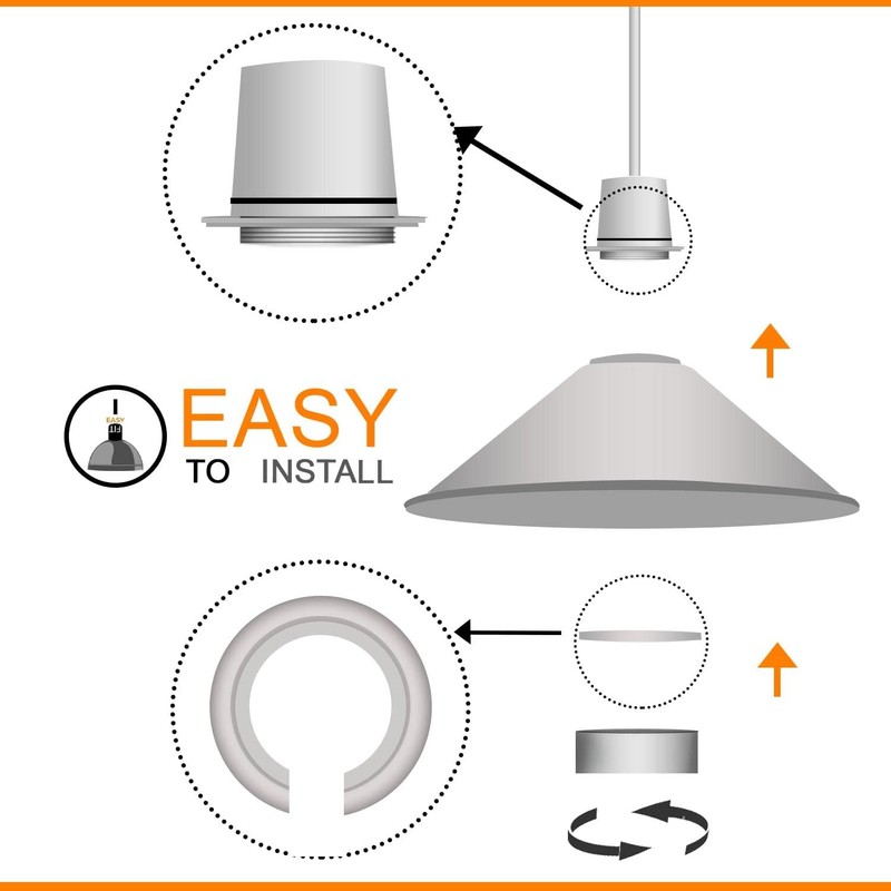 DCVOLTAGE 2 Pack Modern Ceiling Lamp Shade Pink Metal Cone