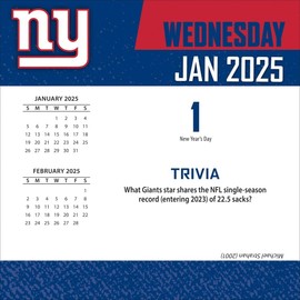 Turner Sports New York Giants 2025 Box Calendar (25998053050)