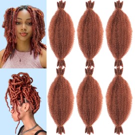 Ginger Marley Twist Braiding Hair 12 Inch 350 Marley Hair for Faux Locs Crochet Braids Passion Twist Butterfly Locs Soft Locs Crochet Hair Cuban Twist Hair Curly Braiding Hair Afro Twist Hair