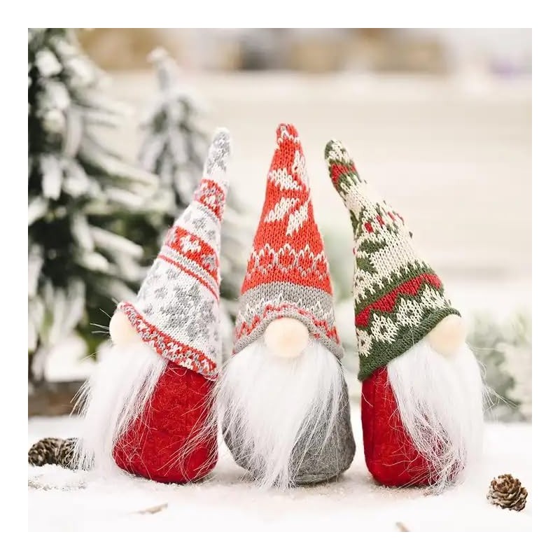 Captor Christmas gnome 19 cm, set of 3 pieces, plush