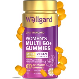 Wellgard Multi Vitamins for Women Over 50 Gummies – Supports Bone, Heart & Immune Health – Vitamins D3, B12, Calcium & More, Chewable Womens Multivitamins 50 Plus, No Iron Multivitamins
