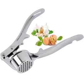 Kitchen Garlic Press, 4 in 1 Garlic Mincer Grinder, Easy to Press and Clean Garlic Press Crusher, Garlic Chopper for Nut and Garlic