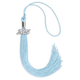 Endea Graduation Single Color Tassel with Silver Date Drop (Light Blue, 2025)