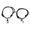 Set 2 Pulseras Para Parejas Imán Astronauta Brilla Oscuridad Color